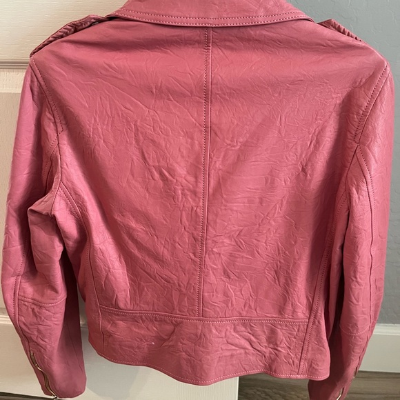 MICHAEL KORS Crinkled Leather Moto Jacket - Picture 7 of 8